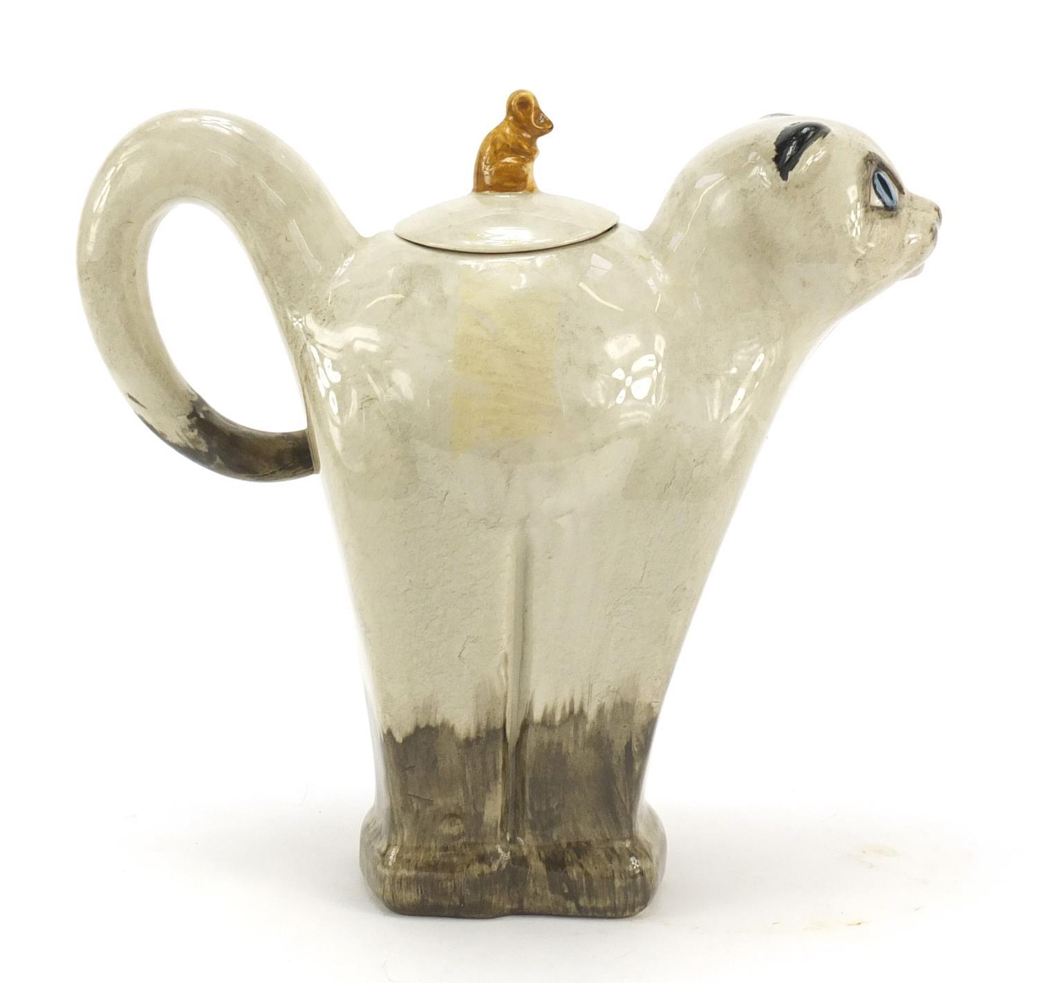 Novelty Carlton Ware coffee pot in the form of a cat and mouse, 21cm high : For Further Condition - Image 4 of 8