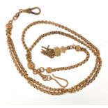 Victorian 9ct rose gold watch chain, 40cm in length, 23.6g : For Further Condition Reports Please