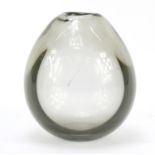 Holmgaard modernist glass vase, etched marks to the base, 12cm high : For Further Condition