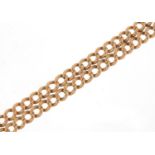 9ct rose gold watch chain bracelet, 21cm in length, 31.8g : For Further Condition Reports Please