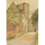 Innes Fripp - Dorchester on Thames village church, signed watercolour, mounted, framed and glazed,