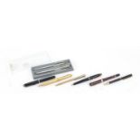 Group of pens and pencils including Parker : For Further Condition Reports Please Visit Our Website,