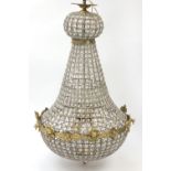 Large French style chandelier with gilt metal mounts, 90cm high : For Further Condition Reports