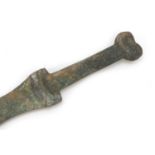 Islamic patinated bronze short sword, 37.5cm in length : For Further Condition Reports Please