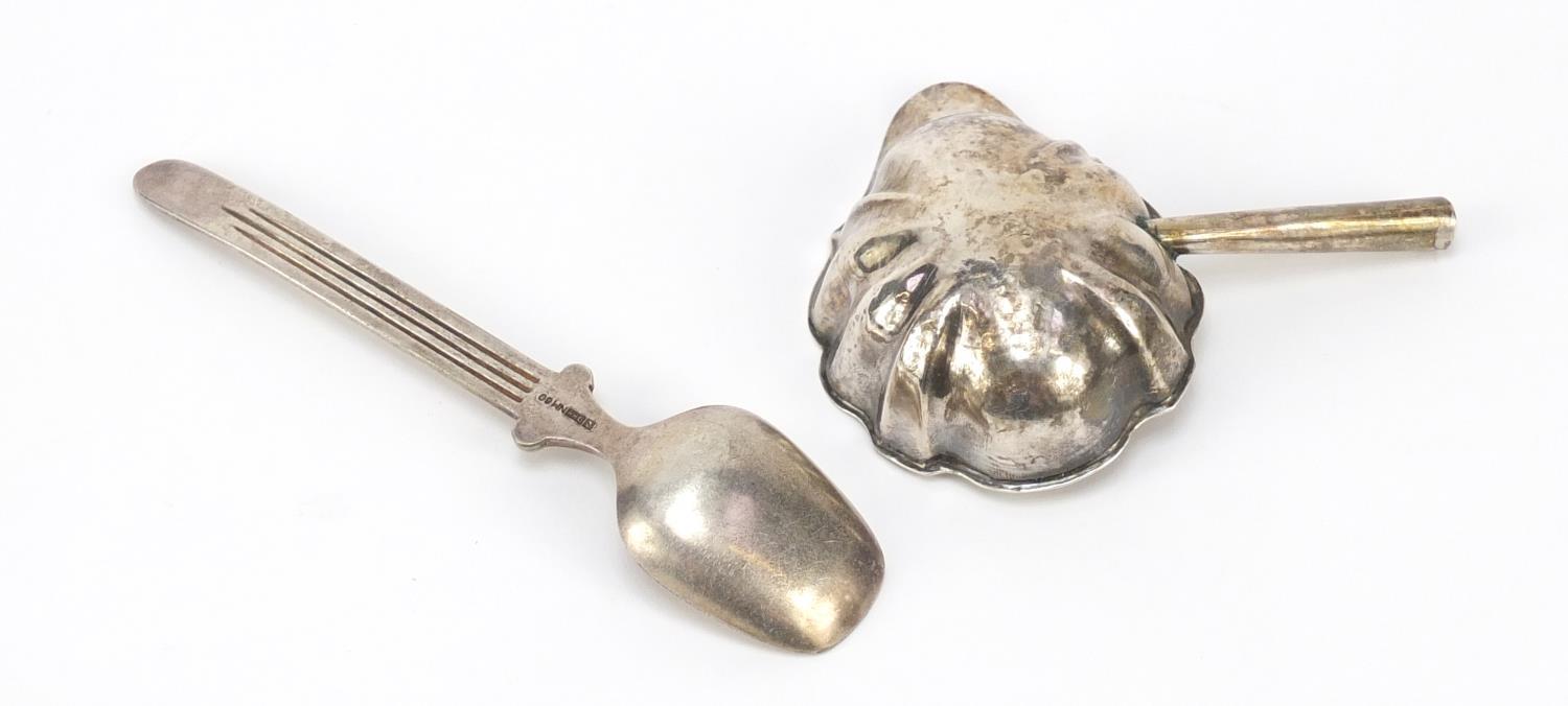 Norwegian silver spoon and Georgian silver toddy ladle bowl, the spoon 15cm in length, 64.0g : For - Image 2 of 4