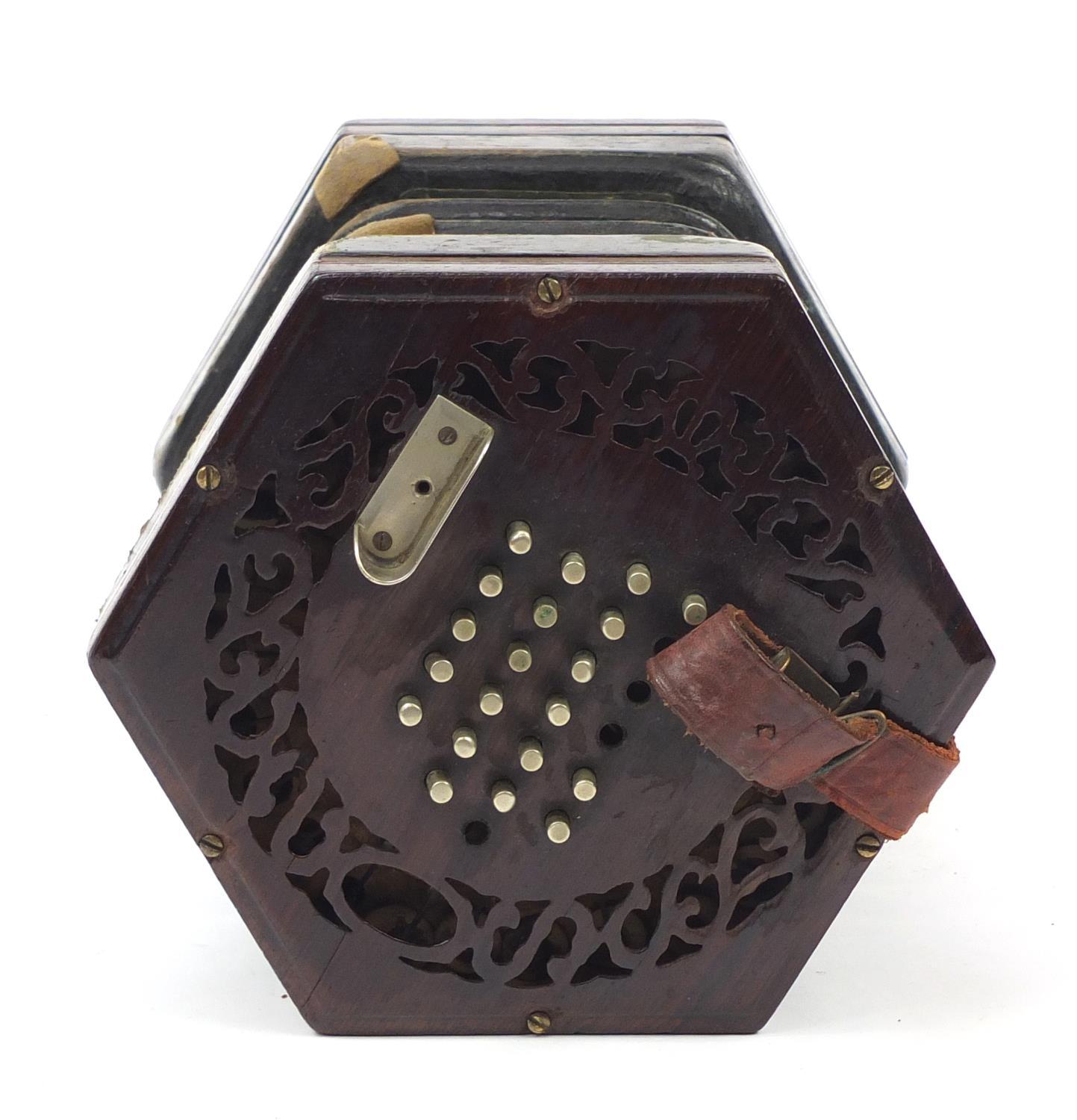 Victorian rosewood 49 button concertina with rosewood case : For Further Condition Reports Please - Image 4 of 11