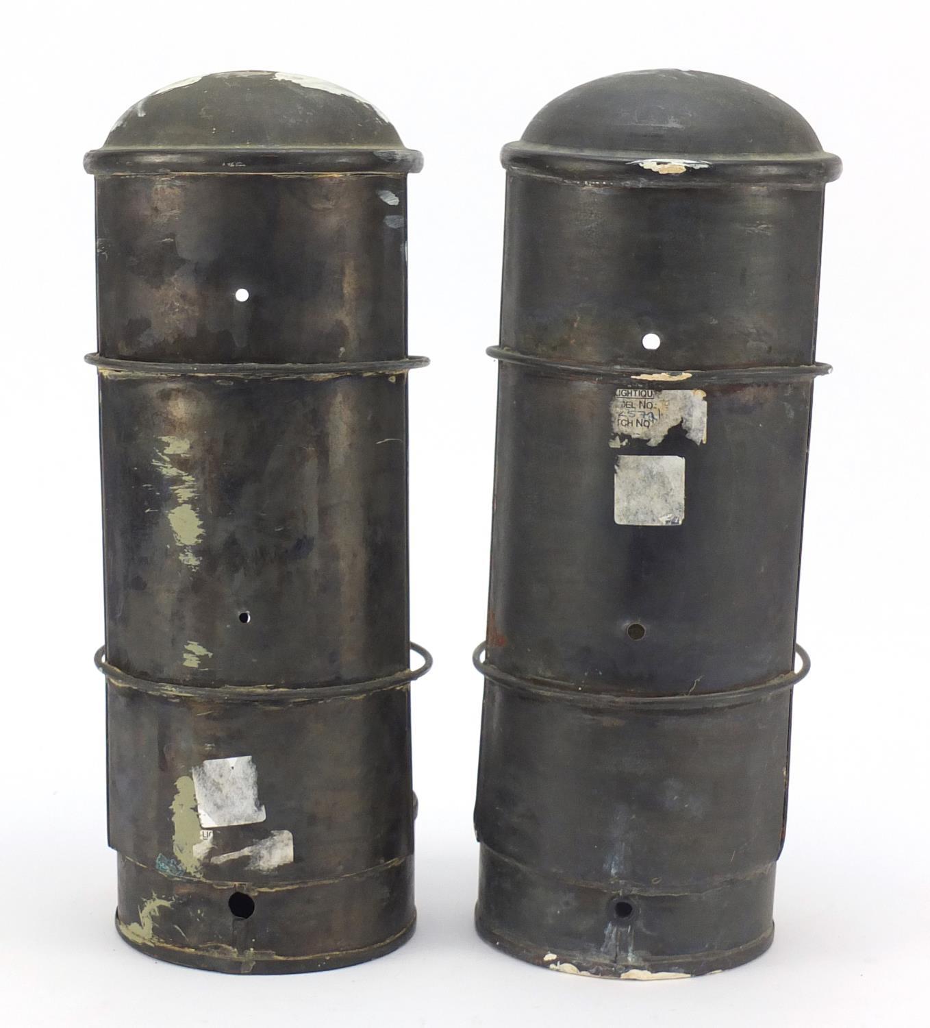 Pair of copper oil lanterns with dome tops, each 34cm high : For Further Condition Reports Please - Image 3 of 6