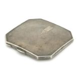 William Neale & Son Ltd, Art Deco style silver compact, Birmingham 1947, 7cm x 7cm, 70.8g : For