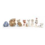 Szelier porcelain animals including Koala bears, the largest 9.5cm high : For Further Condition