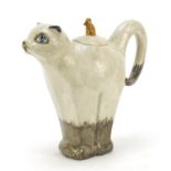 Novelty Carlton Ware coffee pot in the form of a cat and mouse, 21cm high : For Further Condition