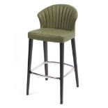 Martin Ballendat for Allermuir, Cardita CDR03 stool with Ashton moss green leather upholstery,