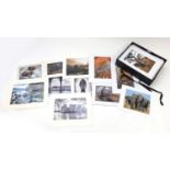 Collection of black and white and coloured photographs with Photographic Society labels and