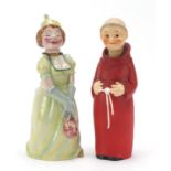 Two German figural decanters with stoppers, including one in the form of a monk by Goebel, the