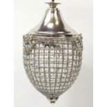 French style bag chandelier with ornate metal mounts, 56cm high : For Further Condition Reports