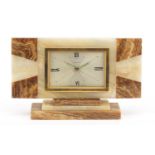 Art Deco Bayard onyx clock with Roman numerals, 23cm wide : For Further Condition Reports Please