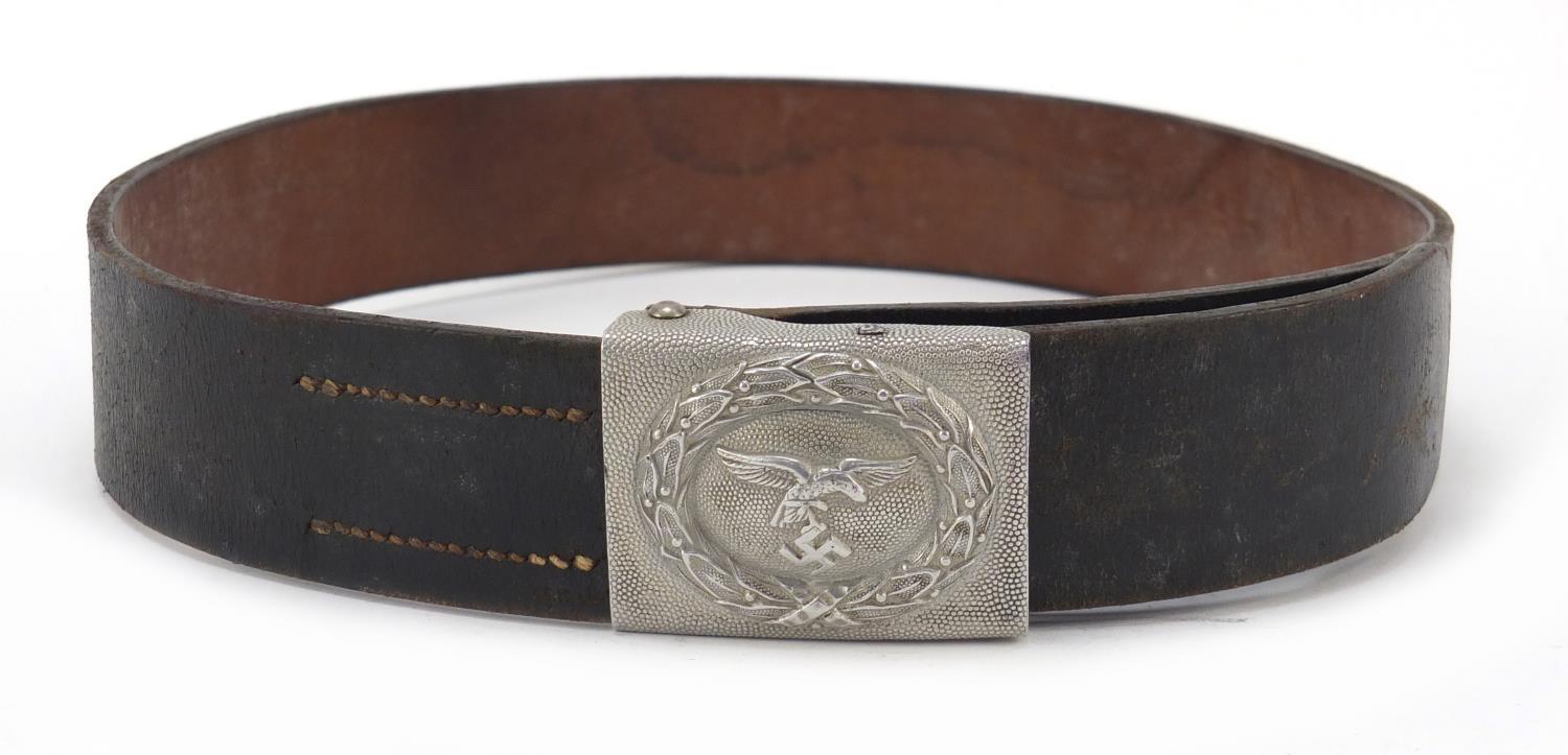 German military interest leather belt with buckle : For Further Condition Reports Please Visit Our