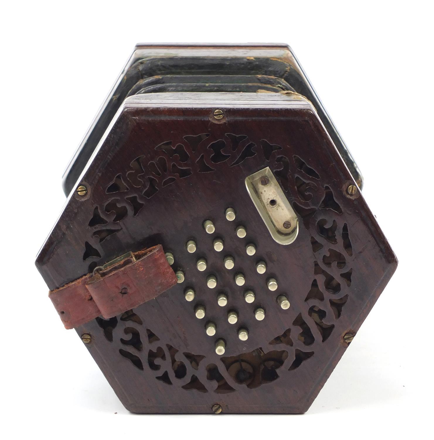 Victorian rosewood 49 button concertina with rosewood case : For Further Condition Reports Please - Image 2 of 11