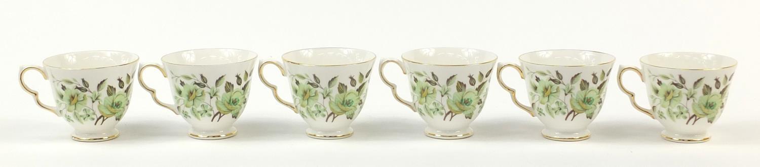 Colclough six place tea service decorated with flowers, each cup 7cm high - Image 15 of 25