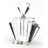 Large Art Deco style fan design scent bottle, 24cm high