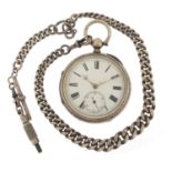 George VI Gentlemen's silver open face pocket watch, the fusée movement numbered 10338, hallmarked