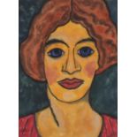Portrait of a female, watercolour, mounted, framed and glazed, 35.5cm x 26cm excluding the mount and