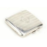 S W Goode & Co, George V silver cigarette case with engine turned decoration, Birmingham 1923, 8.5cm