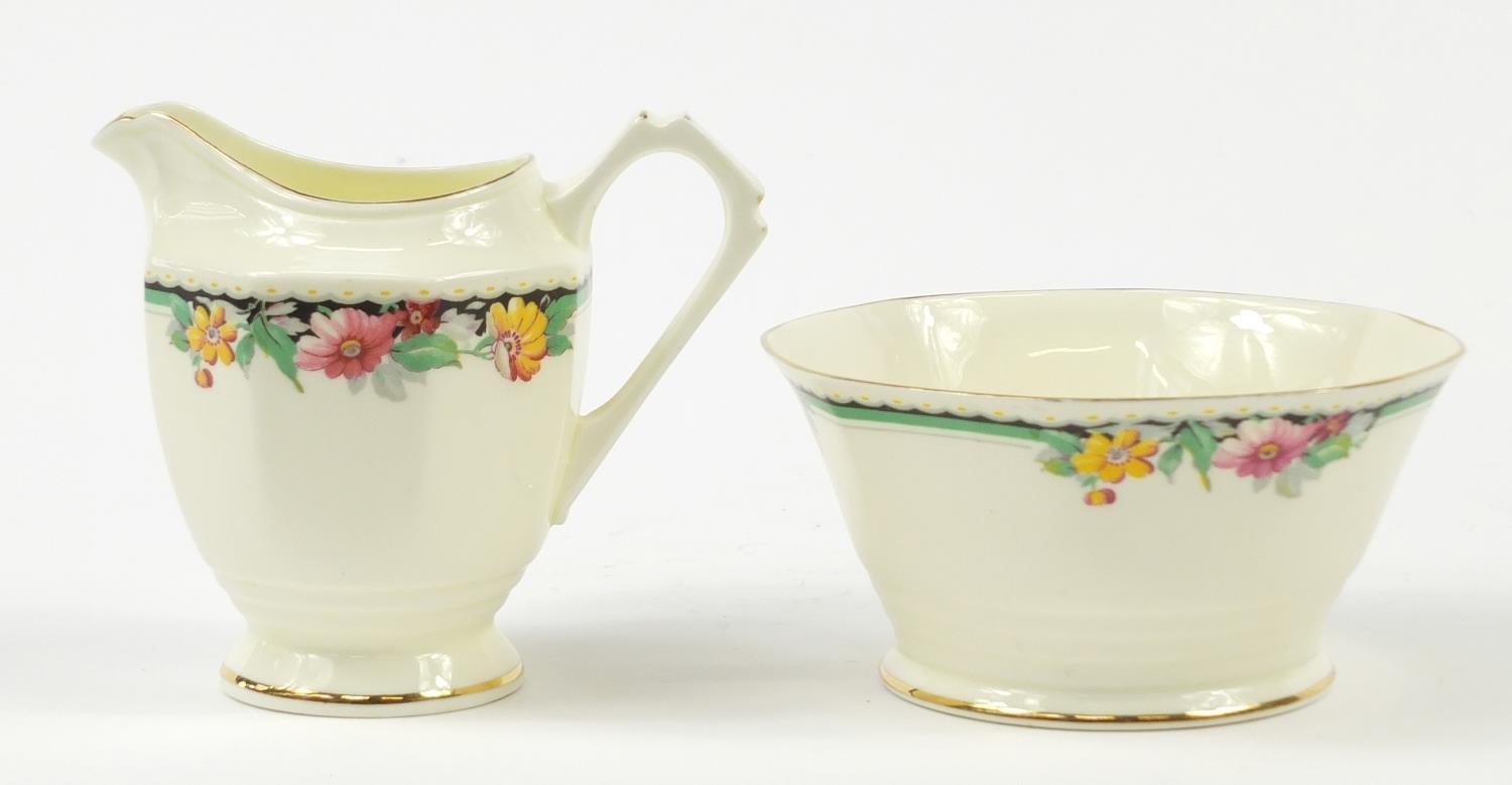 Tuscan teaware decorated with flowers including trios, each cup 7cm high - Image 19 of 25