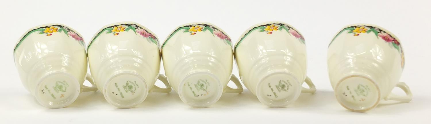 Tuscan teaware decorated with flowers including trios, each cup 7cm high - Image 17 of 25