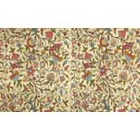 Large section of Arts & Crafts style fabric in the style of William Morris, embroidered with