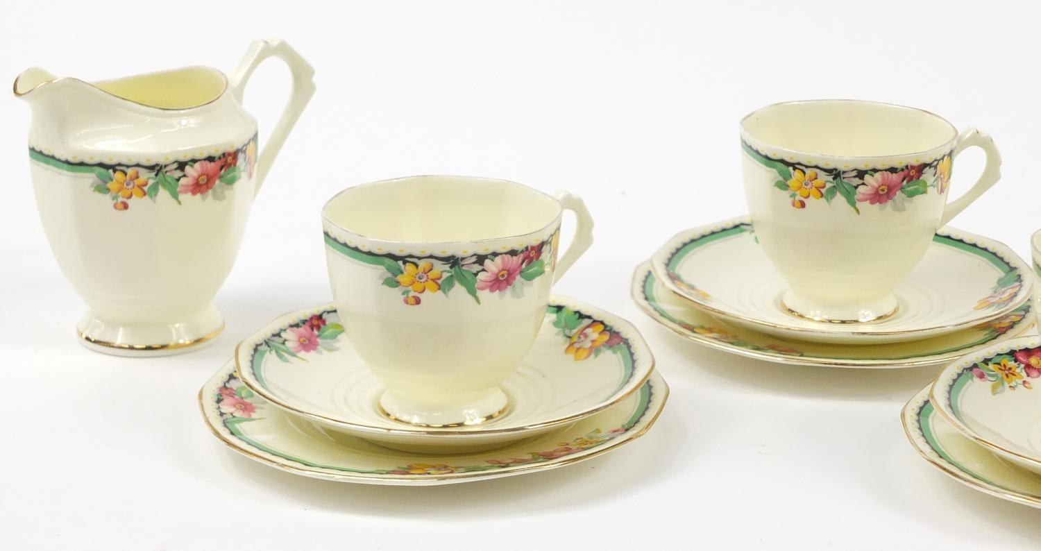 Tuscan teaware decorated with flowers including trios, each cup 7cm high - Image 2 of 25