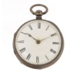 Davis, Victorian gentlemen's silver open face pocket watch with enamel dial, the fusée movement