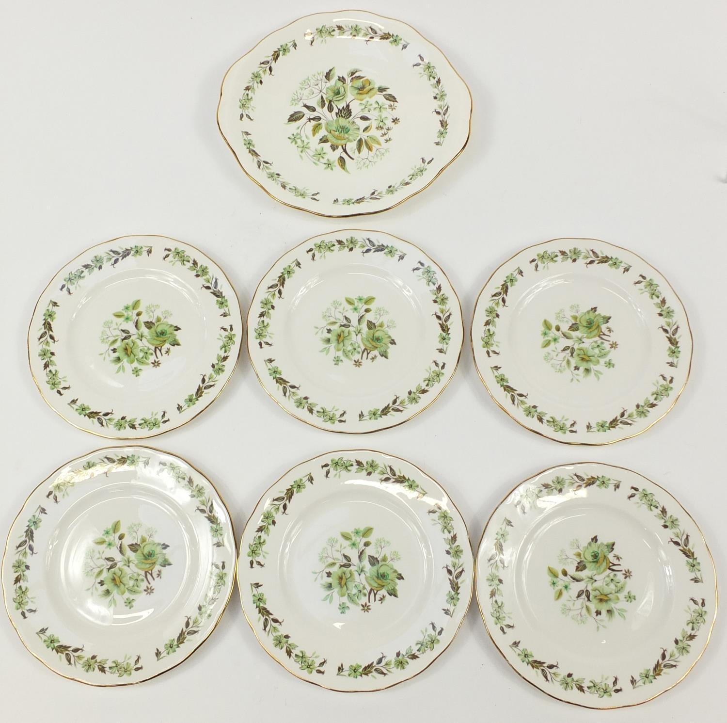 Colclough six place tea service decorated with flowers, each cup 7cm high - Image 10 of 25