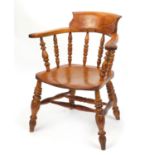 Great Northern Railway smoker's bow chair impressed GNR to the underside, 79.5cm high PROVENANCE: