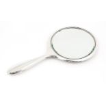 Daniel Manufacturing Company, George V silver hand mirror, Birmingham 1928, 28cm in length