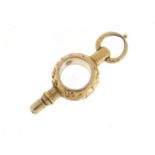 Victorian unmarked gold watch key, 3cm in length, 3.0g