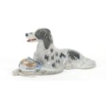 Royal Copenhagen, Danish model of a Setter with pheasant, 16.5cm in length