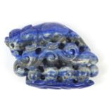 Chinese lapis lazuli pendant carved with a dragon, 7cm in length