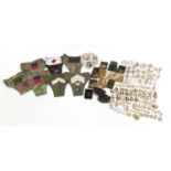 Militaria including British cap badges and arm bands