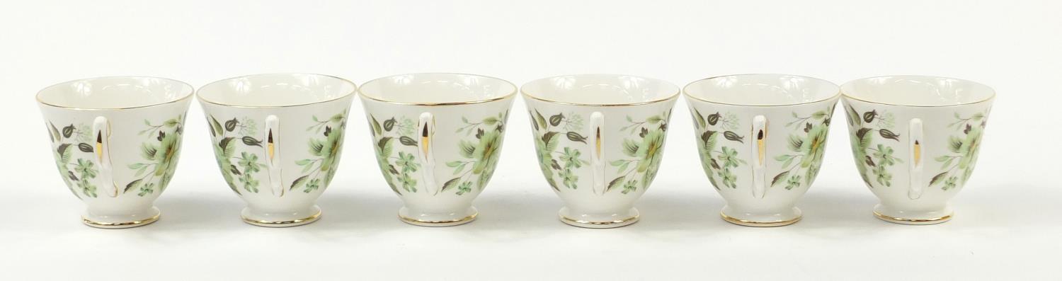 Colclough six place tea service decorated with flowers, each cup 7cm high - Image 13 of 25