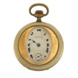 Medana, vintage open face pocket watch with subsidiary dial, 47mm in diameter