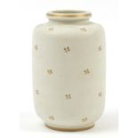 Wilhelm Kage for Gustavsberg, Swedish Carrara vase with stylised gilt decoration, numbered 1076,