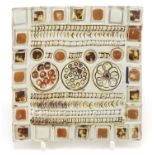 Guy Sydenham, pottery tile titled Long Island, incised and impressed marks to the reverse, 10cm x