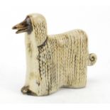 Lisa Larson for Gustavsberg, stoneware stylised Afghan hound, 11.5cm in length