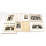 Six vintage Japanese black and white photographs including one with Tojo Studio stamp, the largest