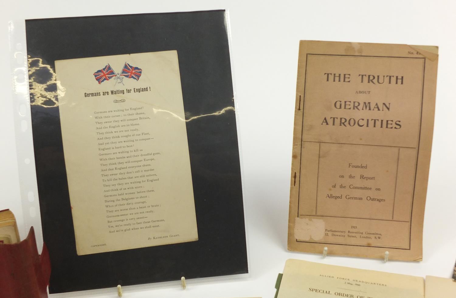 Military and naval ephemera including a Boer War Bovril war bulletin, two Tuck's Better Little - Image 11 of 15