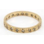 9ct gold clear stone eternity ring, size Q, 1.8g