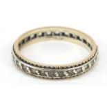 9ct gold clear stone eternity ring, size K, 1.7g