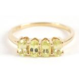 9ct gold Brazilian chrysoberyl four stone ring with certificate, limited edition 1 - 21, size O, 2.