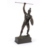 Patinated bronzed study of a Roman gladiator, 43.5cm high