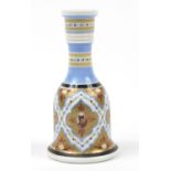 19th century Turkish porcelain hookah base decorated with portrait panels, hand painted with